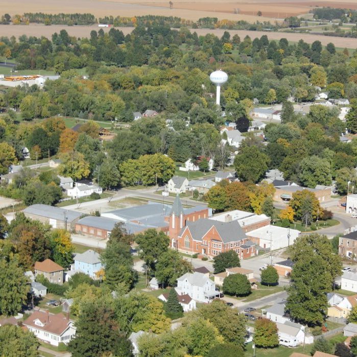 arial shot from southwest